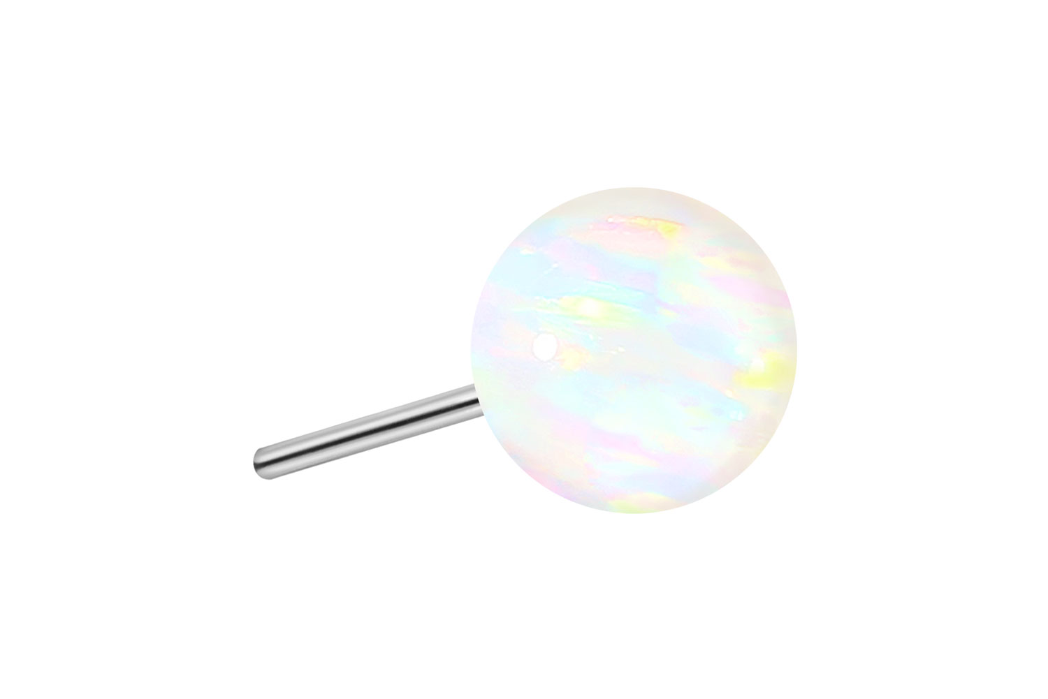 Titan Aufsatz mit Push Pin SYNTHETISCHER OPAL von Piercingline